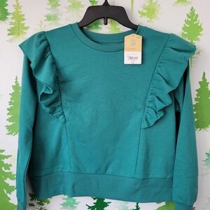 Thereabouts Little & Big Girls Ruffled Long Sleeve Sweatshirt